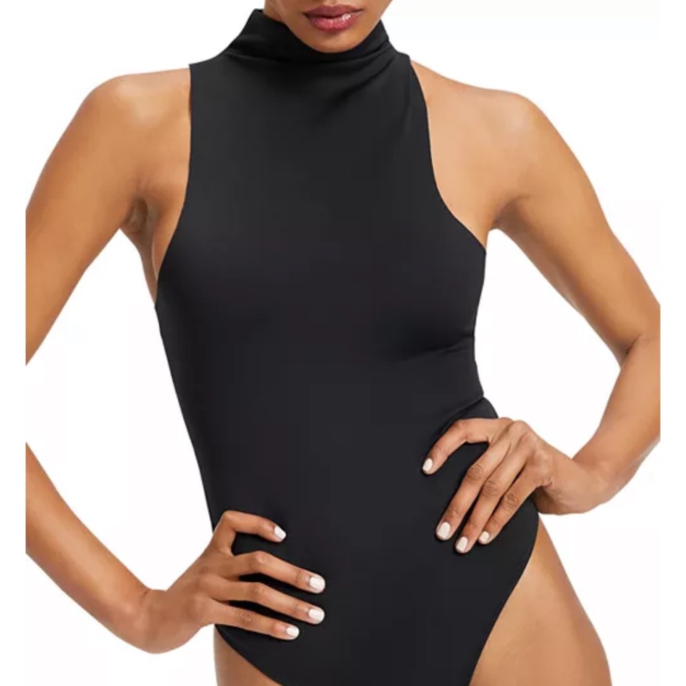 Good American Black Mockneck bodysuit